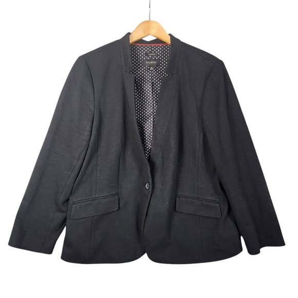 Talbots Aberdeen Dark Grey Blazer Jacket Size 18 One-Button Closure Lined - Picture 1 of 7